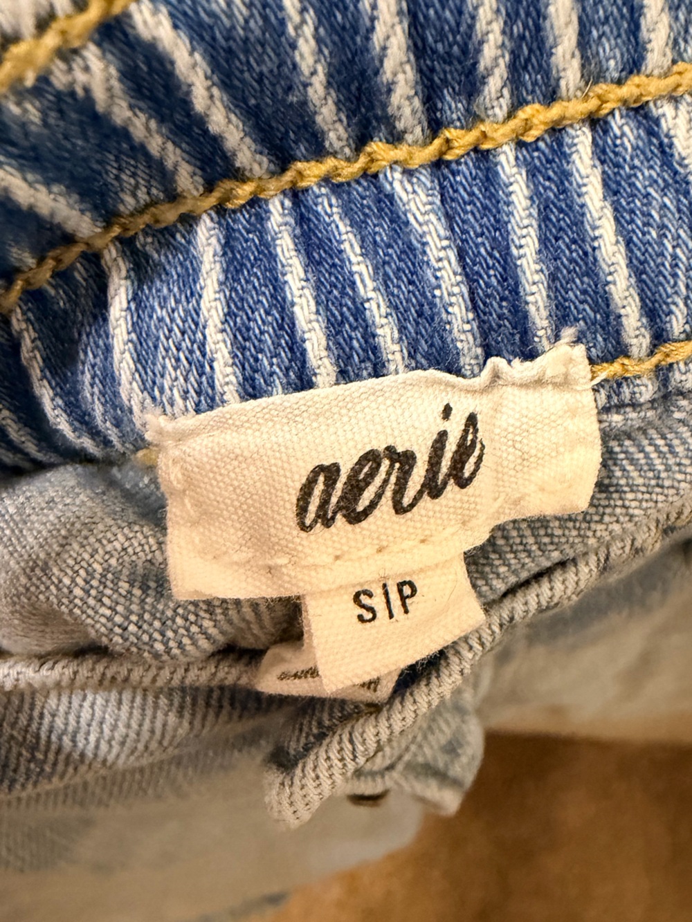 aerie Light Wash Distressed Denim Shorts - Picture 2 of 4